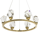 Подвесная круглая люстра с хрустальными плафонами Esme Crystal Brass Ring Chandelier варинант исполнения - 1 | Loft Concept в Волгограде