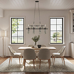 Люстра подвесная с 8-ю лампами и стеклянными круглыми подвесками Currey & Company варинант исполнения - 2 | Loft Concept в Волгограде