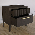 Прикроватная Тумбочка Primo с двумя ящиками Темный орех варинант исполнения - 5 | Loft Concept в Волгограде
