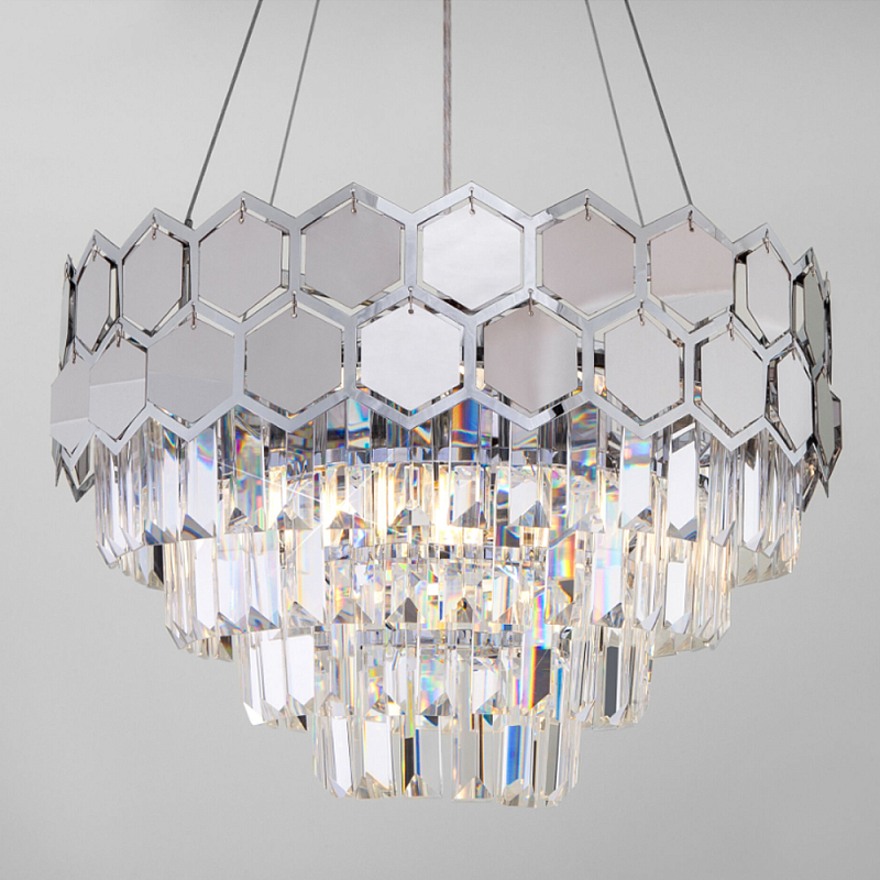Люстра Hanging Hexagon Moira Chandelier chrome Прозрачный (Transparent) Хром Люстра Hanging Hexagon Moira Chandelier chrome Прозрачный (Transparent) Хром в Волгограде | Loft Concept