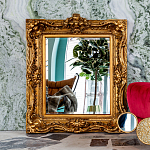 Зеркало настенное золотое с резным орнаментом Classic Ornament Mirror варинант исполнения - 2 | Loft Concept в Волгограде
