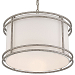 Подвесной светильник в виде барабана с тканевым абажуром и металлическим каркасом Warm Glow варинант исполнения - 2 | Loft Concept в Волгограде