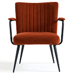 Кресло бархатное с подлокотниками на металлическом каркасе Oriel Retro Armchair варинант исполнения - 2 | Loft Concept в Волгограде