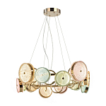 Люстра с плафонами из разноцветного стекла Glass Peonies варинант исполнения - 2 | Loft Concept в Волгограде