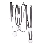 Подвесной светильник с серыми кожаными ремнями и белыми стеклянными плафонами в виде шаров Flos Wireline Lighting варинант исполнения - 7 | Loft Concept в Волгограде