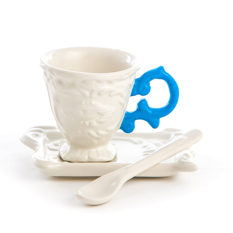 Кофейная пара Seletti I-Coffee Blue Белый Голубой Кофейная пара Seletti I-Coffee Blue Белый Голубой в Волгограде | Loft Concept