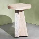 Дизайнерский журнальный стол с круглой каменной столешницей Utezu варинант исполнения - 1 | Loft Concept в Волгограде