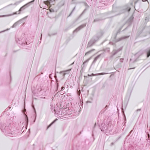 Люстра овальная с розовыми стеклянными подвесками в форме капель FAIRYTREE Light варинант исполнения - 1 | Loft Concept в Волгограде