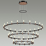 Люстра подвесная с тремя круглыми ярусами и цилиндрическими плафонами Arnaut Light варинант исполнения - 3 | Loft Concept в Волгограде