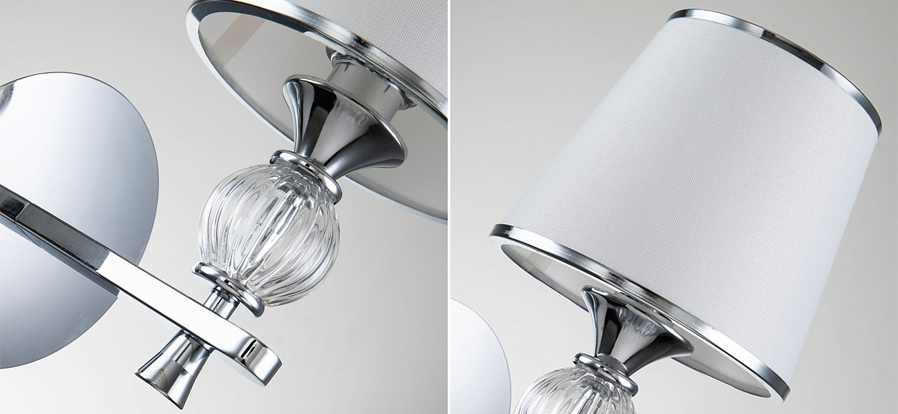 Бра цвета хром с тканевыми плафонами LUMINAIRE Бра цвета хром с тканевыми плафонами LUMINAIRE - Loft-Concept в Волгограде