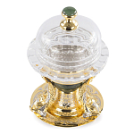 Икорница с декором "Три рыбки" с гравировкой и натуральным камнем Нефрит Decorative Cavair Dishes варинант исполнения - 3 | Loft Concept в Волгограде