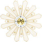 Часы настенные из металла в виде солнца с белым циферблатом Mirror Tower Clock варинант исполнения - 1 | Loft Concept в Волгограде