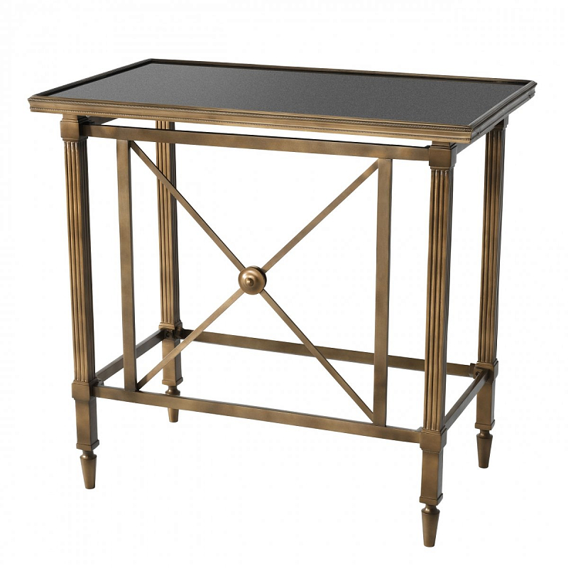 Журнальный стол Eichholtz Side Table Balcony Латунь Античная полированная Графит Журнальный стол Eichholtz Side Table Balcony Латунь Античная полированная Графит в Волгограде | Loft Concept