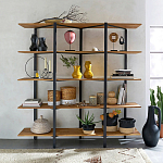 Стеллаж из массива дуба и стали Robson Rack Industrisal Metal Rust варинант исполнения - 4 | Loft Concept в Волгограде