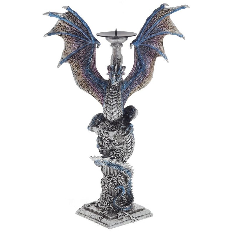 Подсвечник в виде Дракона Grey Blue Dragon Candlestick Серый Синий Мульти Подсвечник в виде Дракона Grey Blue Dragon Candlestick Серый Синий Мульти в Волгограде | Loft Concept