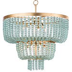 Круглая трехъярусная люстра с подвесками в виде круглых стеклянных бусин Blue Beads Chandelier варинант исполнения - 2 | Loft Concept в Волгограде