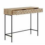 Консоль напольная деревянная с выдвижным ящиком с резным орнаментом HEATON CONSOLE OAK варинант исполнения - 1 | Loft Concept в Волгограде