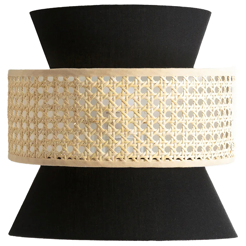 Бра с плетеным декором из ротанга Bonnie Wicker Black Wall Lamp Бежевый Черный Бра с плетеным декором из ротанга Bonnie Wicker Black Wall Lamp Бежевый Черный в Волгограде | Loft Concept
