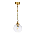 Подвесной светильник латунного цвета с прозрачным стеклянным плафоном Feiss варинант исполнения - 11 | Loft Concept в Волгограде