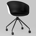 Офисное кресло из пластика с мягким сиденьем Eggshell Black варинант исполнения - 2 | Loft Concept в Волгограде