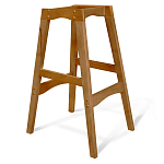 Барный стул со спинкой и подлокотниками на 4-х деревянных ножках Серый Велюр Ava Charm варинант исполнения - 4 | Loft Concept в Волгограде