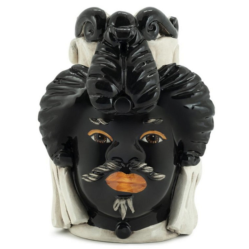 Ваза Vase Moro Man Small Black Черный Бежевый Ваза Vase Moro Man Small Black Черный Бежевый в Волгограде | Loft Concept