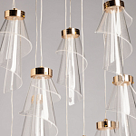 Люстра каскадная с 10-ю прозрачными плафонами Wave Line варинант исполнения - 4 | Loft Concept в Волгограде