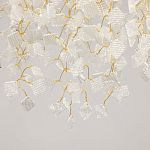 Люстра подвесная золотого цвета с декоративными ветвями и прозрачными рельефными подвесками FAIRYTREE Light варинант исполнения - 8 | Loft Concept в Волгограде