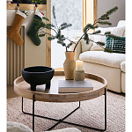 Журнальный стол с круглой деревянной столешницей Urban Style Space варинант исполнения - 5 | Loft Concept в Волгограде