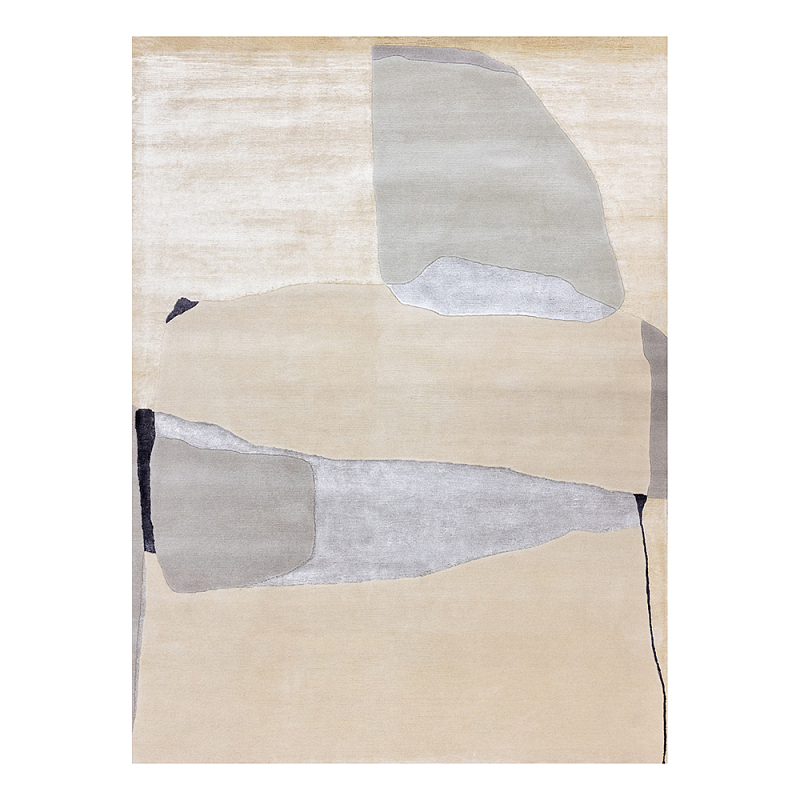 Ковер шелк Manhattan Wool Silk Carpet VI Серый Бежевый в Волгограде | Loft Concept 