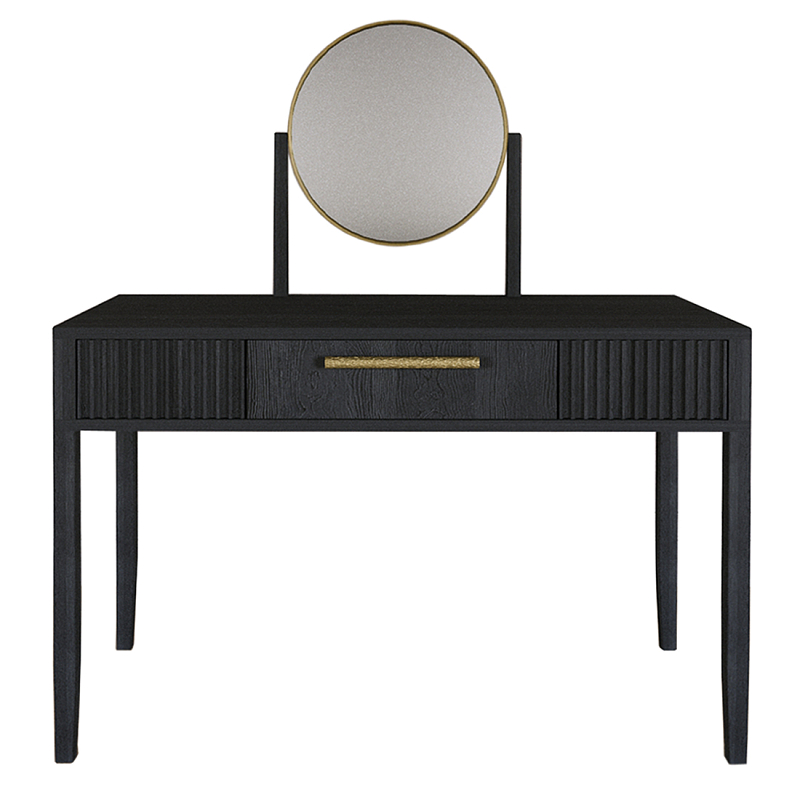 Туалетный Стол с зеркалом Primo Черный дуб Черный матовый Золотой в Волгограде | Loft Concept 