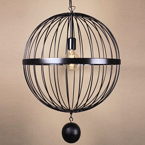 Подвесной светильник Wire Cage Pendant Spher Black
