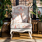 Кресло из массива бука серое с растительным орнаментом Raffael Floral Grey Armchair варинант исполнения - 11 | Loft Concept в Волгограде