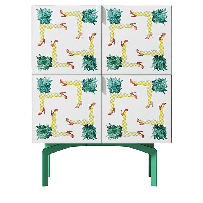 Тумба с рисунком ShortT Pina Colada Green Белый Зеленый Желтый Красный Тумба с рисунком ShortT Pina Colada Green Белый Зеленый Желтый Красный в Волгограде | Loft Concept