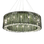 Круглая люстра с хрустальными подвесками Crystal Art Chrome Green Chandelier 12 варинант исполнения - 2 | Loft Concept в Волгограде