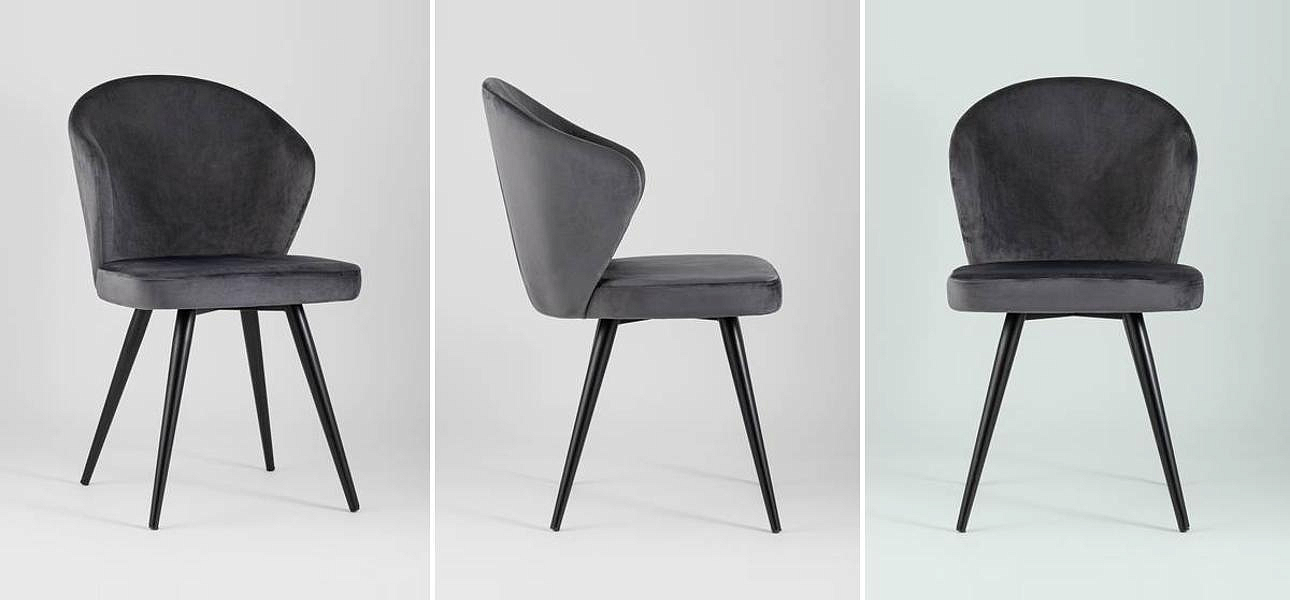 Стул Темно-Серый Бархат Volante Chair Стул Темно-Серый Бархат Volante Chair - Loft-Concept в Волгограде