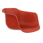 Стул пластиковый красного цвета на колесиках с подъемно-поворотным механизмом Eames Red варинант исполнения - 2 | Loft Concept в Волгограде