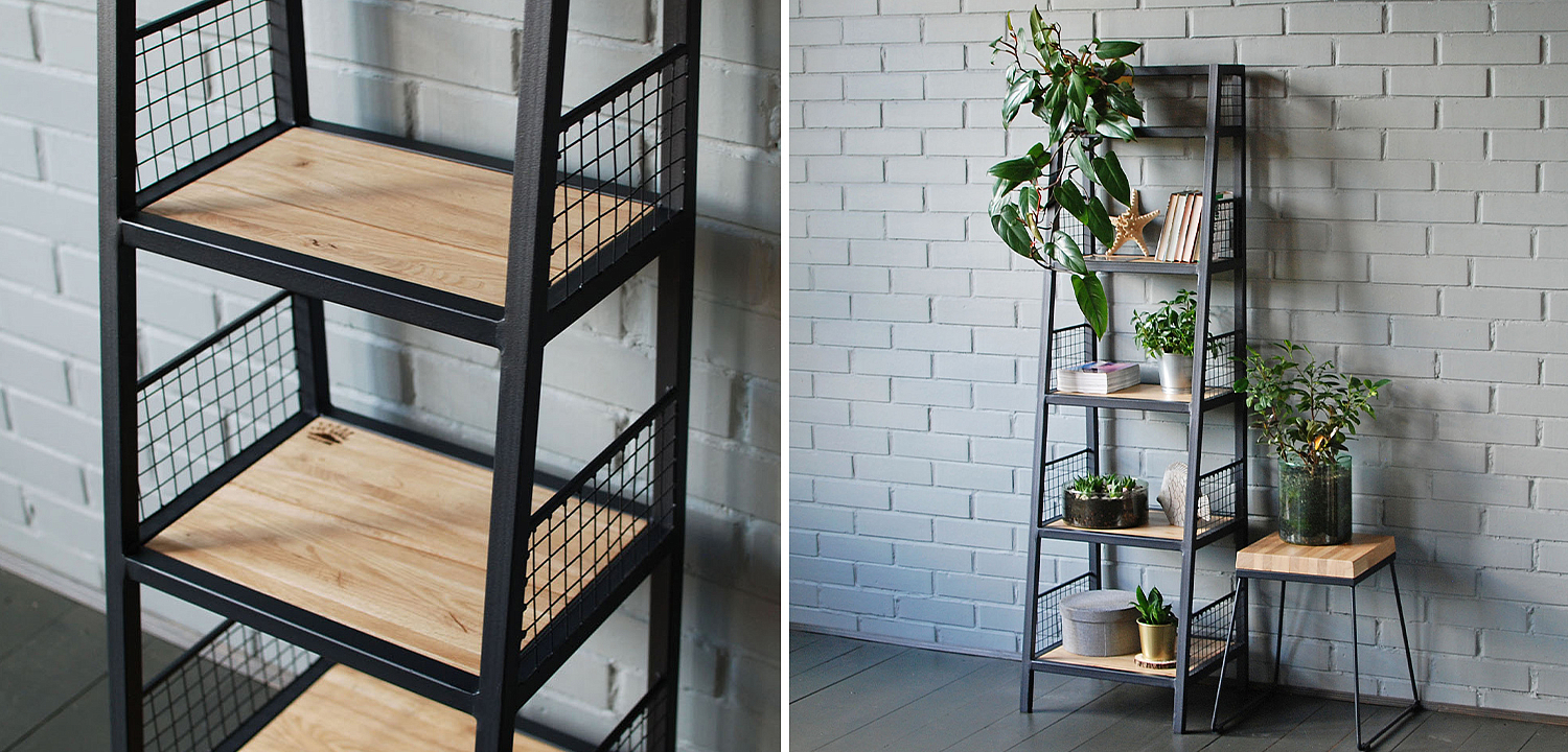Стеллаж Kiyan Black Industrial Metal Rust Rack Стеллаж Kiyan Black Industrial Metal Rust Rack - Loft-Concept в Волгограде