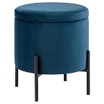 Синий пуф на черных ножках SANJAY варинант исполнения - 1 | Loft Concept в Волгограде