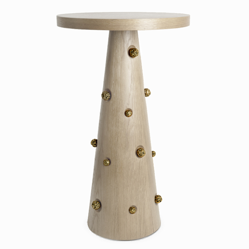 Приставной столик Okinawa Gray Side table Бежевый Золотой в Волгограде | Loft Concept 