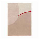 Плед из хлопка бежевого цвета с абстрактным принтом Elysian Flow Peach варинант исполнения - 2 | Loft Concept в Волгограде