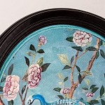 Стул из массива бука бирюзовый с изображением птиц в саду Turquoise Chinoiserie Bird Chair варинант исполнения - 3 | Loft Concept в Волгограде