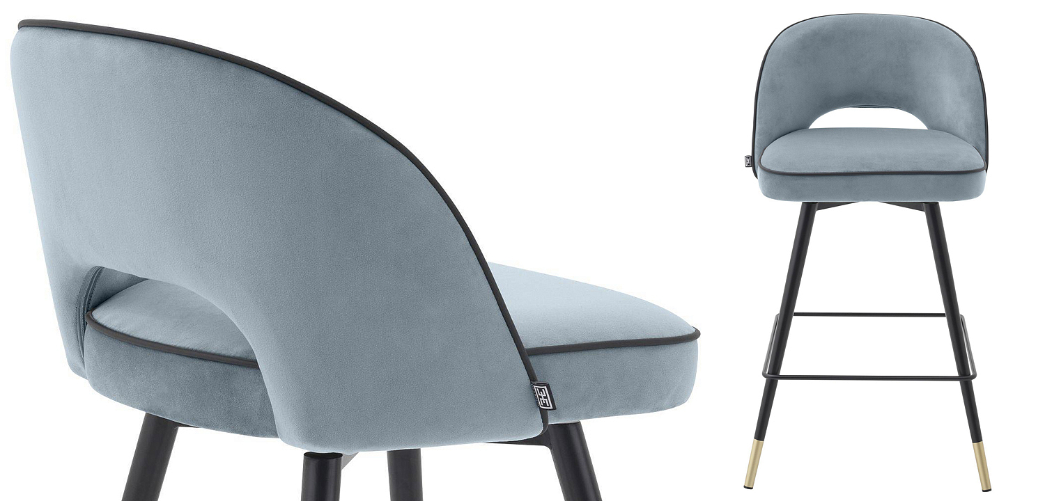 Комплект полубарных стульев Eichholtz Counter Stool Cliff set of 2 blue Комплект полубарных стульев Eichholtz Counter Stool Cliff set of 2 blue - Loft-Concept в Волгограде