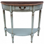 Полукруглая консоль в стиле прованс светло-бирюзовая Margery Provence Console варинант исполнения - 1 | Loft Concept в Волгограде
