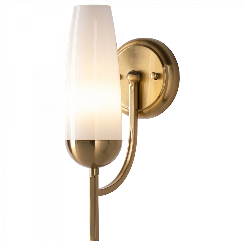 Бра Country Wall Lamp Glass Lampshade Белый Латунь Бра Country Wall Lamp Glass Lampshade Белый Латунь в Волгограде | Loft Concept