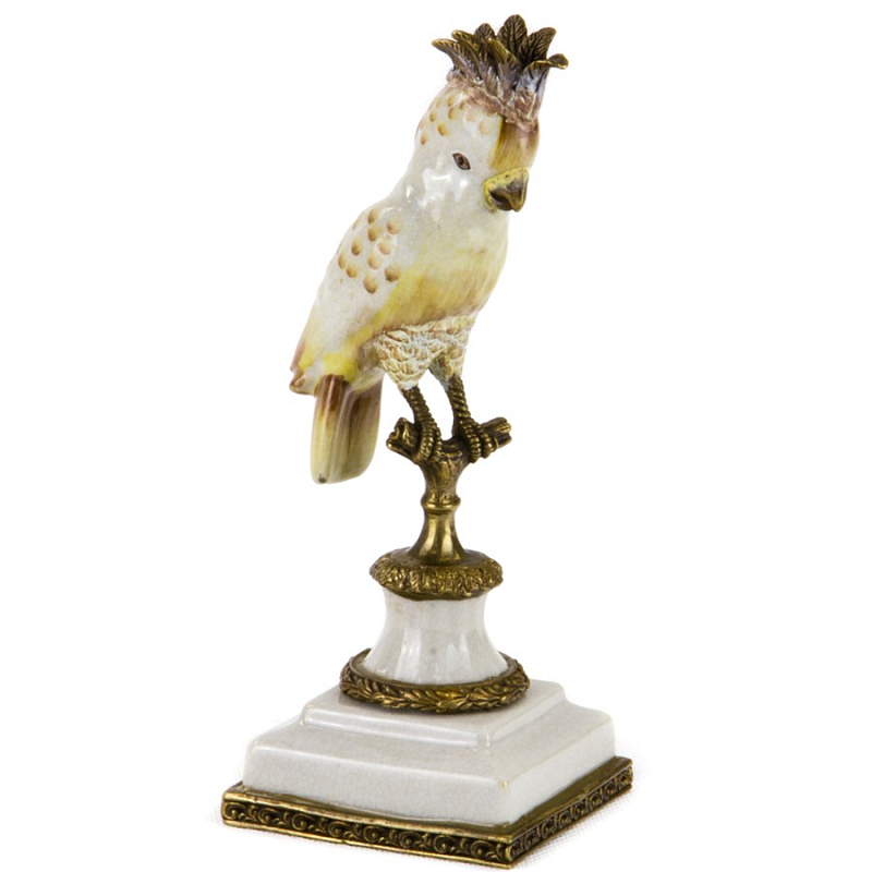Статуэтка White Crested Parrot Белый Бронза Статуэтка White Crested Parrot Белый Бронза в Волгограде | Loft Concept