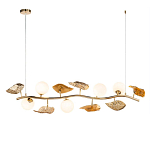 Люстра линейная на золотистом каркасе с белыми стеклянными плафонами Zest of Light варинант исполнения - 1 | Loft Concept в Волгограде