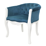 Кресло низкое в стиле прованс Louis French Armchair white and blue velour варинант исполнения - 3 | Loft Concept в Волгограде