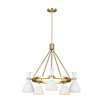 Люстра с 5-ю плафонами в форме песочных часов с узкими перфорированными отверстиями Feiss варинант исполнения - 13 | Loft Concept в Волгограде