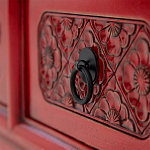 Деревянная ТВ-тумба в китайском стиле с 5-ю выдвижными ящиками Chinese TV Stand Red варинант исполнения - 4 | Loft Concept в Волгограде